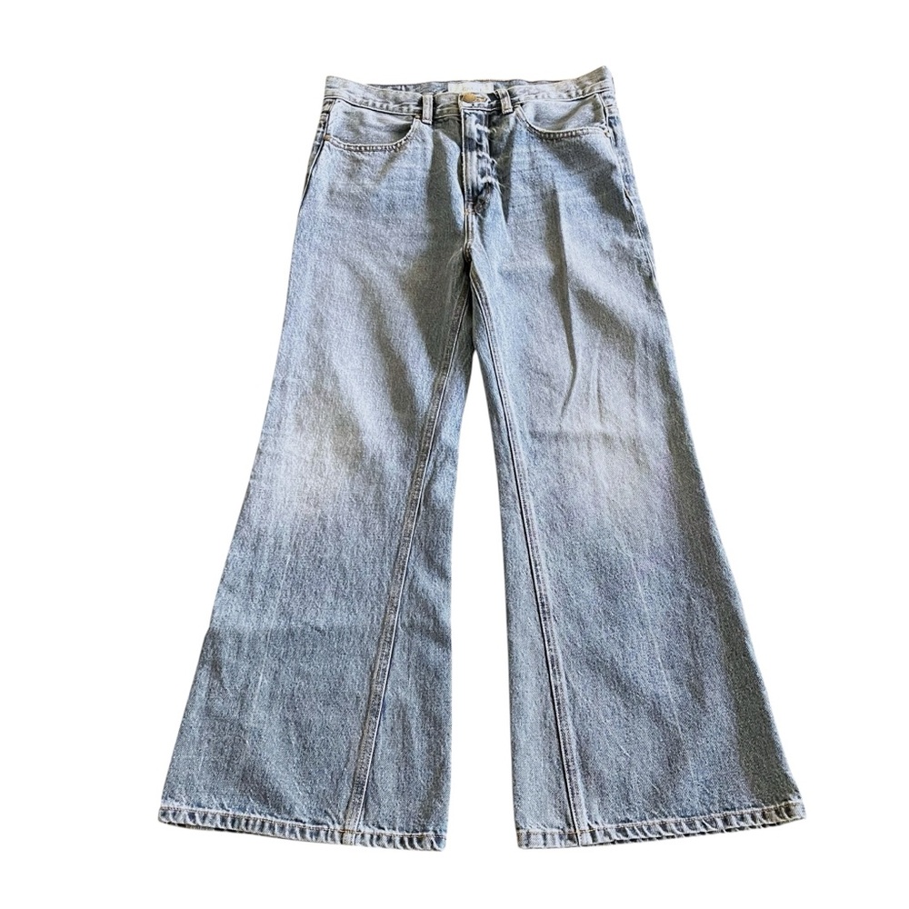 The GREAT. Faded Blue The Kick Bell Jeans Flare Denim Jeans (28x28) - Picture 4 of 15